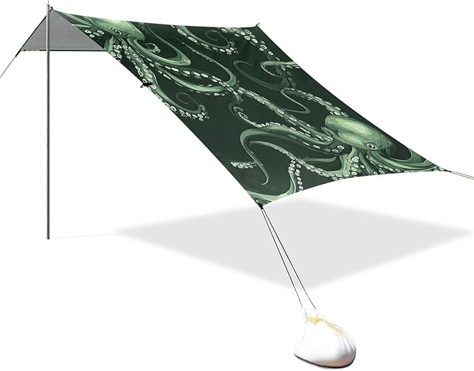 Beach Tent Sun Shelter Octopus Dancing Lightweight &amp Easy Setup Beach Shade Canopy for Camping Fishing