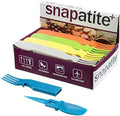 SE Snapatite 24-Piece 4-in-1 Utensil Set - Spoon Knife Fork Bottle Opener - Lightweight Dishwasher Safe BPA Free TSA Compliant for Camping Travel Everyday Use - OD-FS7-625AB