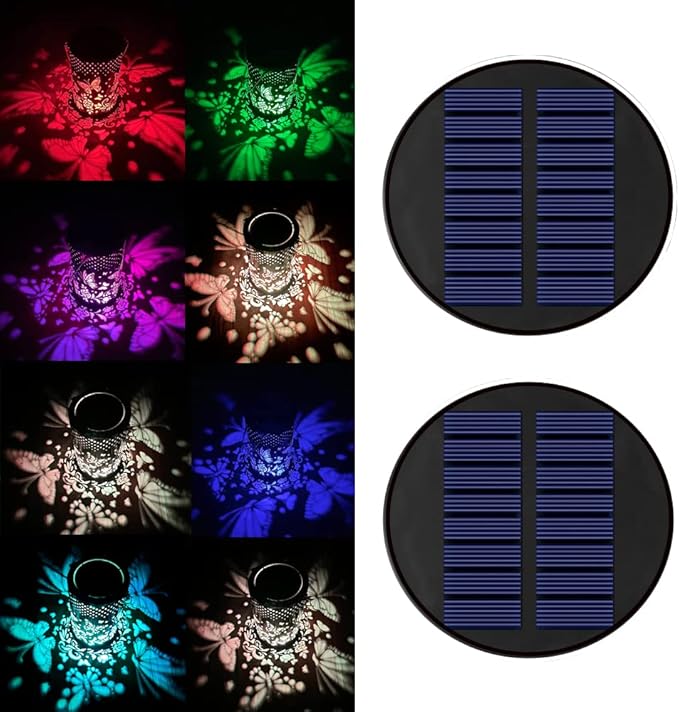 2 Packs 8 Color Solar Lights Replacement Top(Top Size 3.74 inchBottom Size 2.83 inch)Garden Gift Garden DecorReplacement Solar Light PartsSolar Lanterns Outdoor Hanging Waterproof Decoration