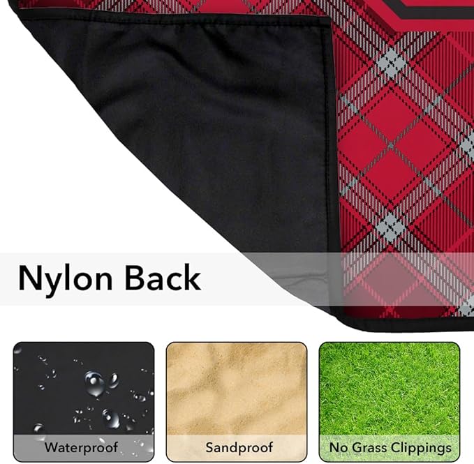 LOGOVISION The Ohio State University Picnic Outdoor Blanket 50x60 Plaid Pattern Foldable Blanket for Picnic Beach Camping Park Tailgate