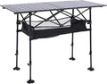 ALPHA CAMP Portable Camping Table Adjustable Aluminum Folding Table for Picnic BBQ Outdoor Black 21.65D x 33.07W x 26.77H in