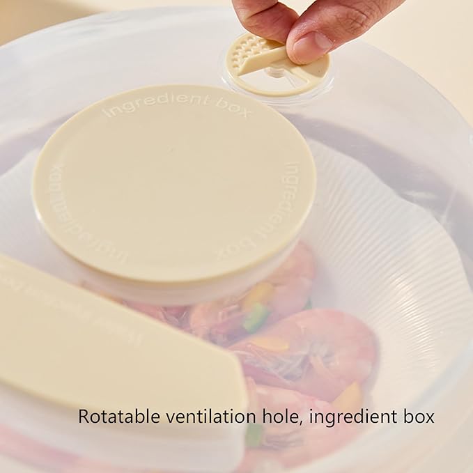 Space-saving foldable microwave cover and raised heat-resistant steam protection lid for food safety heat-resistant portable microwave cover
