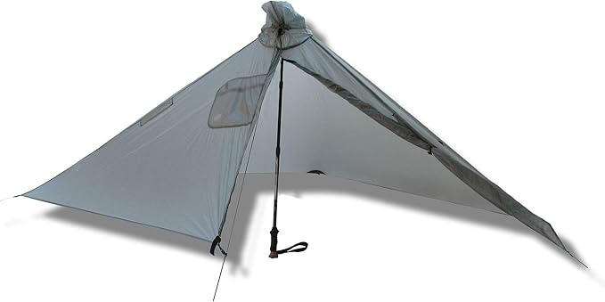 Six Moon Designs Gatewood Cape – Gray-11 oz Ultralight Backpacking Tarp &amp Rain Gear – 360° Protection Backpacking Shelter – Silicone Nylon Camping Canopy – Multi-Use Thru-Hiking Camping Shelter (G