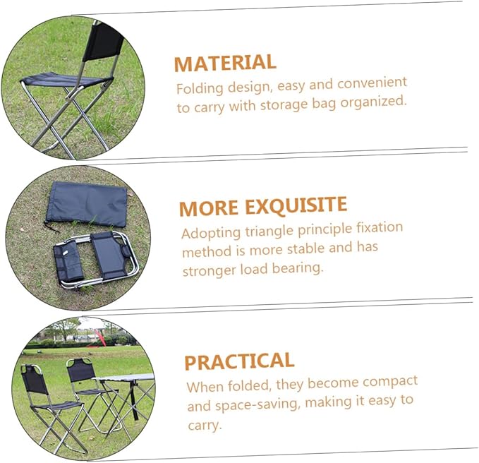 balacoo Portable Camping Stool Outdoor Folding Chair Strong Load-Bearing Principle Easy to Carry Sports Outdoors