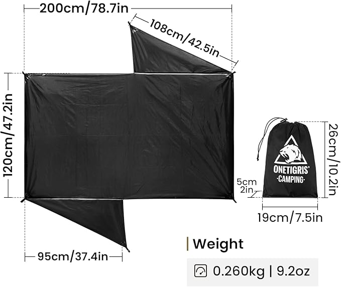 OneTigris Stella 2 Person Tent Footprint with Extra Vestibule Storage Cloth 2 PersonTent Groundsheet 3000mm Waterproof Ratings