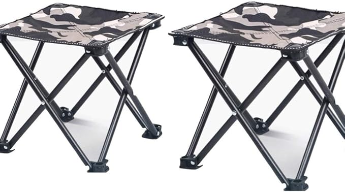 Light Camping Hiking Fishing Folding Chair from Steel Frame for Outdoor Camouflage Portable Leisure Picnic Beach Foldable Chair Seat with Free Bag (Quantity : 2)