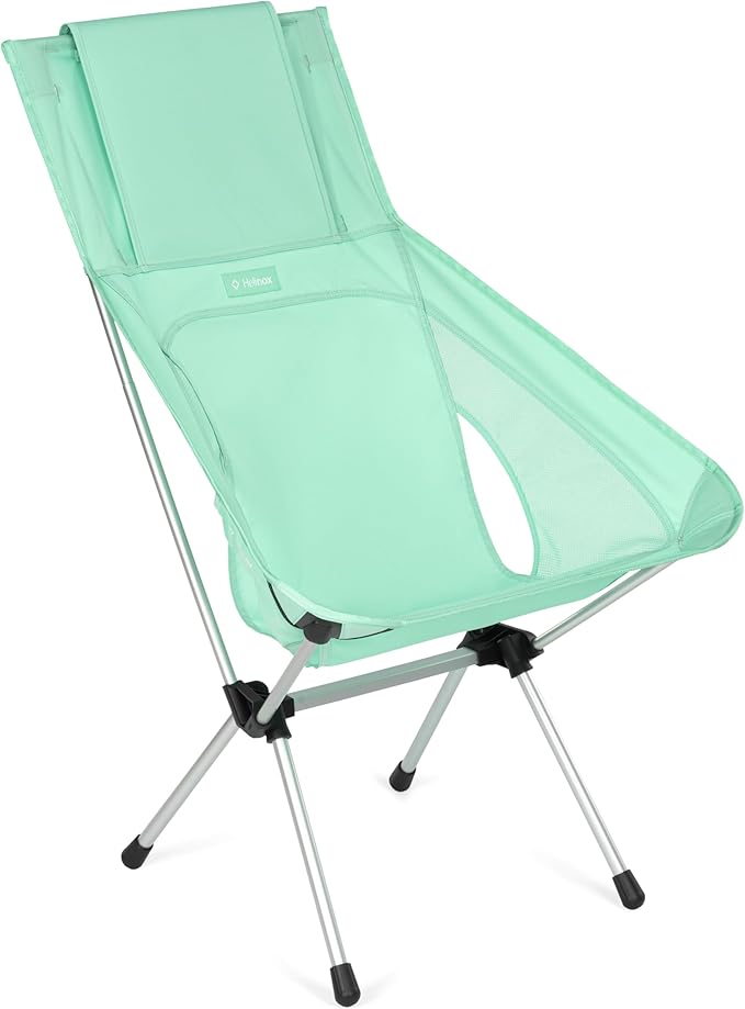 Helinox Sunset Chair (re) Packable Outdoor Furniture Summer Vacation Holiday Seat Foldable Lightweight High-Back Comfort Sustainable Eco-Friendly Materials Weighing 3.66 lbs(1.6 kg) Biscay Green