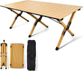 Folding Camping Table Lightweight Roll-Up Table Aluminum Low Portable Picnic Table with Easy Carrying Bag for Outdoor Beach Picnic Backyards BBQ and Party 45.2L x 23.6W x 17.3H