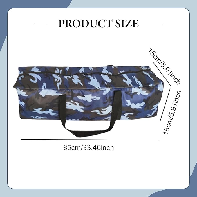 Camping Gear Organizer Bag Multipurpose Zippered Pouch for Tent Poles &amp Cushion Storage Water-Resistant Sundries Handbag