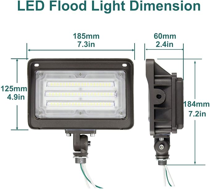 kadision 50 Watt LED Flood Lights 6500lm Replaces 400W Incandescent 5000K Daylight LED Flood Light Outdoor Waterproof for Yard Patio House Exterior ETL Listed (4 Pack)