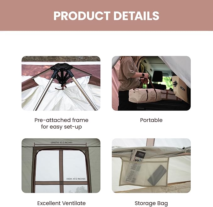 S'more Etana SUV Tent for Camping Waterproof Car Tent Easy Setup for Car Camping Family Glamping 13' W X 13' L X 5.9' H