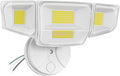 90W 10000LM Flood Lights Outdoor LED Security Lights with 4 Heads Switch Controlled 6500K Daylight IP65 Waterproof Exterior Floodlight for Outside Garage Yard Porch Eave
