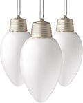 Xodus Innovations WP900-3 Battery Powered Hanging Decorative Outdoor Pulsing 8 inch C9 Bulb Style Light with Sensor Turns-On at Dark Pack of 3 White