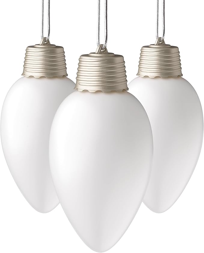 Xodus Innovations WP900-3 Battery Powered Hanging Decorative Outdoor Pulsing 8 inch C9 Bulb Style Light with Sensor Turns-On at Dark Pack of 3 White