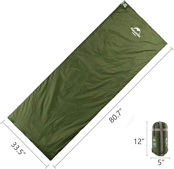 Naturehike Lightweight Compact Sleeping Bag 59℉/32℉ Envelope Ultralight Backpacking Sleeping Bag Portable Waterproof with Compression Sack for Cold&ampWarm Camping Traveling Hiking