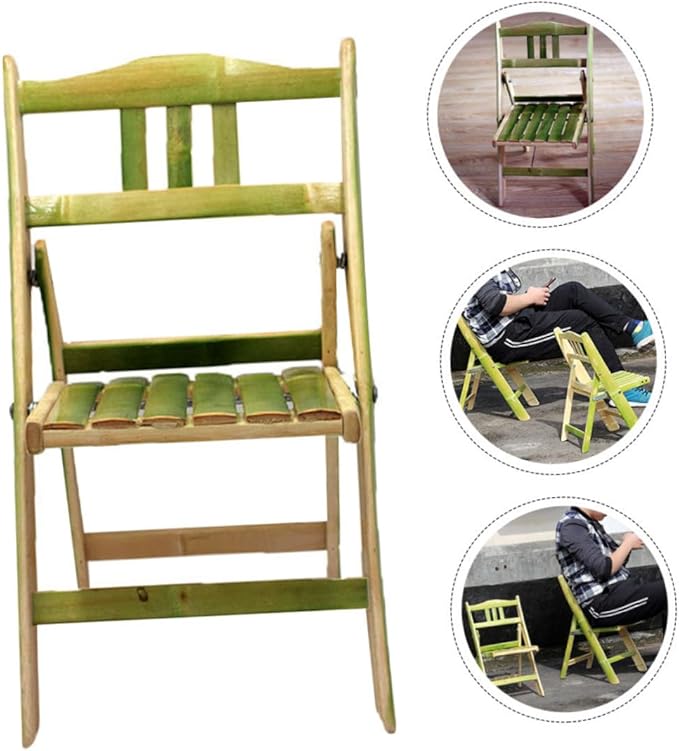 Handmade Bamboo Folding Chair Backrest Portable Outdoor Camping Stool for Students Lightweight and Convenient 1-Piece Design for Home and Travel