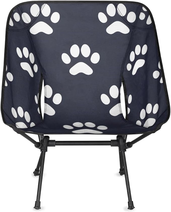 Honeybaby Folding Camping Chair Dog Paws Print Camping Chairs Lightweight Portable Chair Outdoor Foldable Chairs for Camping Travel Picnic Beach Hiking