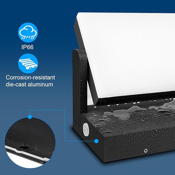 ledmo 150W LED Wall Pack Light Outdoor Dusk to Dawn LED Wall Pack Light Freely DIY Rotatable Modern 5000K Waterproof Black Security Floodlight Fixture for Shop House Area Barn4 Pack
