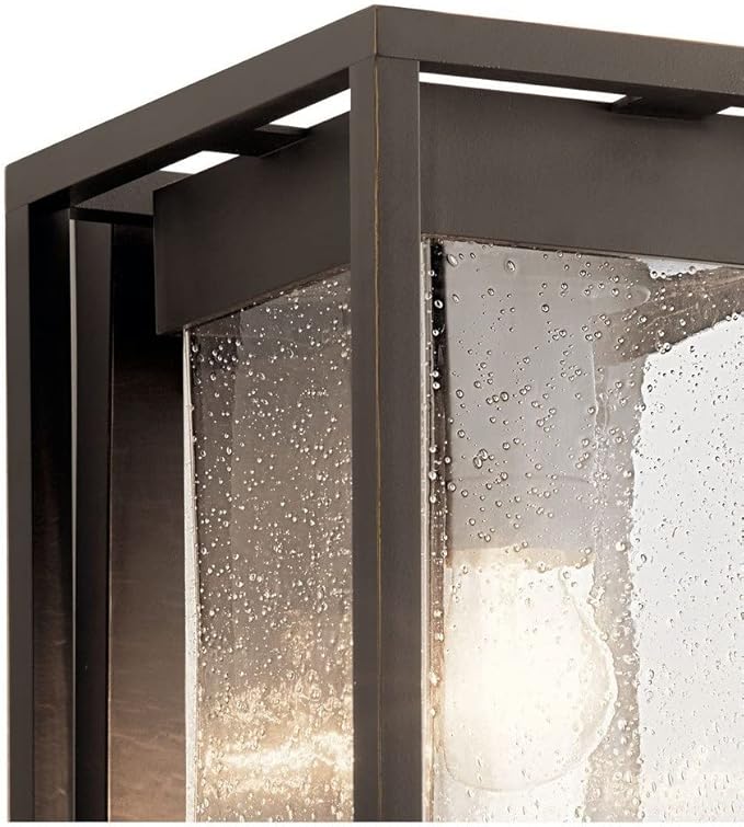 Kichler Mercer 20 inch 1 Light Outdoor Wall Light with Clear Seeded Glass in Olde Bronze® 18.75