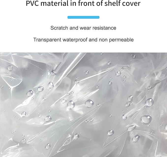 Waterproof and Dustproof Shelf Cover for Storage Shelving and Wire Rack Fits Racks 30 L x 14 D x 62 H Clear Front Cover with Zipper Design (Black No Shelves)