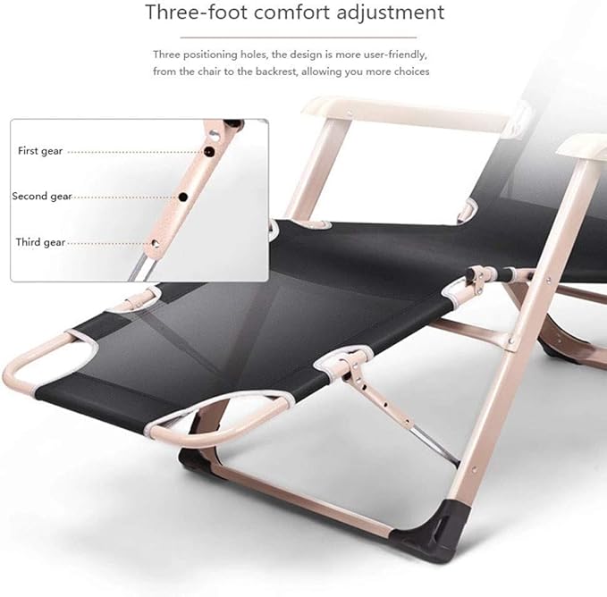 Folding Chair Recliner with CushionsAdjustable Sun Loungers Chairs Heavy Duty Sun Lounger Recliner Chairs Office Lunch Break Chair Garden Lounge Chair Outdoor for Outdoor Patio Camping Beautiful