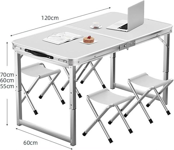 Camping Table Folding Portable Camp Aluminum Lightweight Table Adjustable Height Indoor Outdoor for Camping Picnic Backyard BBQ Patio