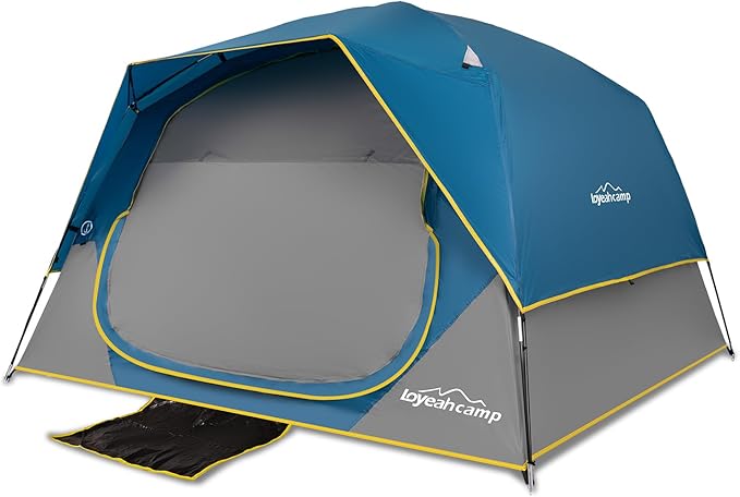 Tents 4 Person Camping Tent Easy Setup Waterproof Family Tents for Camping Portable Dome Tent for Outdoor Camping with Rainfly Carry Bag