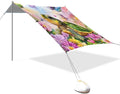 Beach Tent Sun Shelter Turtle Playing with Butterfly Lightweight &amp Easy Setup Beach Shade Canopy for Camping Fishing