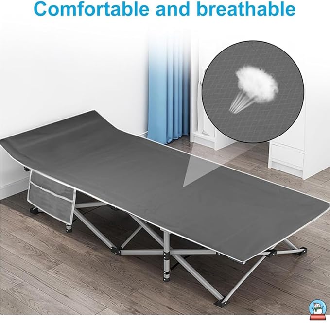 Camping Bed with Mattress Maximum Load Capacity 560-760 pounds can be Used as Travel Equipment Office Lunch Break Beach Vacation and Family Leisure (75in-660lbs)
