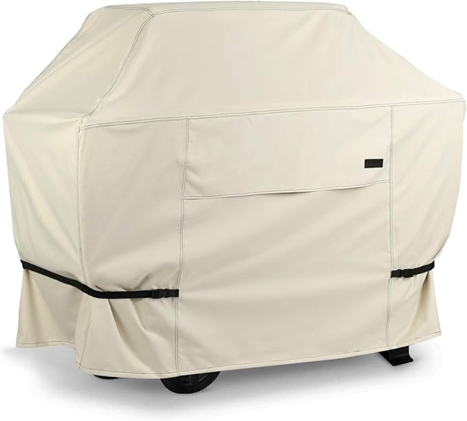 NettyPro Grill Cover for Outdoor Grill 60 inch Waterproof Heavy Duty Gas BBQ Cover for Outside Weber Char-Broil Brinkmann Jenn Air Nexgrill 3-4 Burners Barbecue Beige