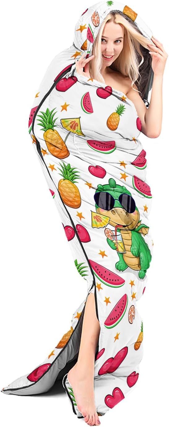 AILONEN Cartoon Camping Sleeping Bag for Boys Girls AdultsLightweight &amp Waterproof3 Season Warm &amp Cold WeatherPortablePrinted Sleeping BagTravelingCampingHiking
