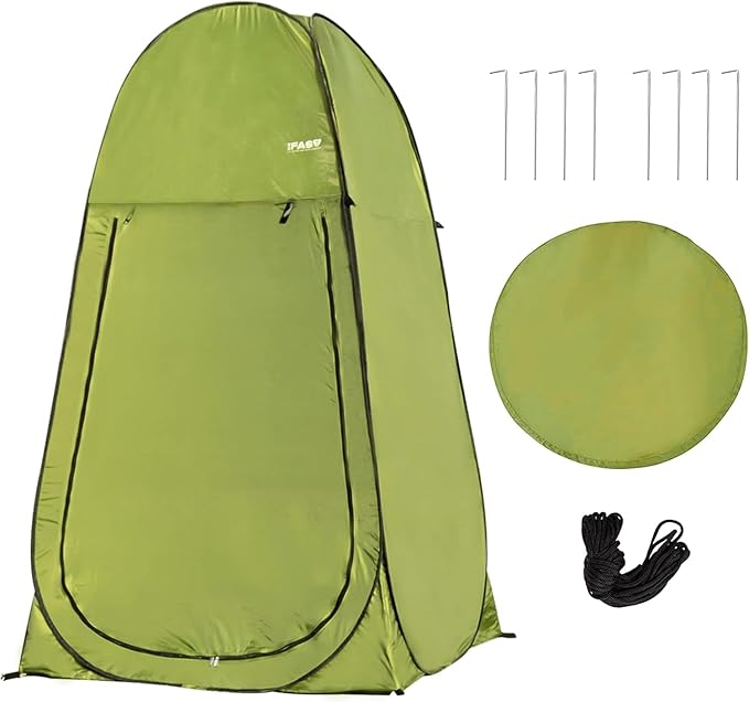 Camping Shower Tent 7FT Instant Pop Up Privacy Tents Portable Toilet Tent Outdoor Dressing Room Foldable Camp Sun Shelter for Beach Fishing