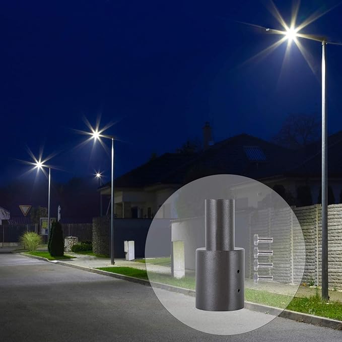 Mounting Bracket Accessories 4 Inch Round Pole Bracket Tenon Adapter for Outdoor Shoebox Lighting Parking Lot Light Street Light with Slip Fitter Mount
