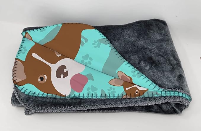 Caroline's Treasures MLM1045TBLT Red Boston Terrier Soft Travel Blanket with Bag Airplane Blanket Indoor Outdoor Camping Blanket for Traveling Picnics Beach Trips Concerts
