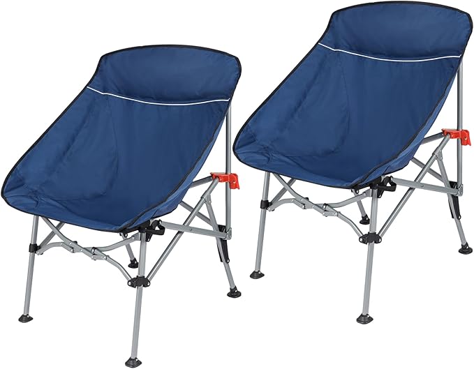 Oversized Extra Large Heavy Duty Camping Chair for Adults 400lbs Capacity Portable Folding Chair with Carry Bag Extra Wide Compact Design for Hiking Backpacking Travel Picnic 2Packs