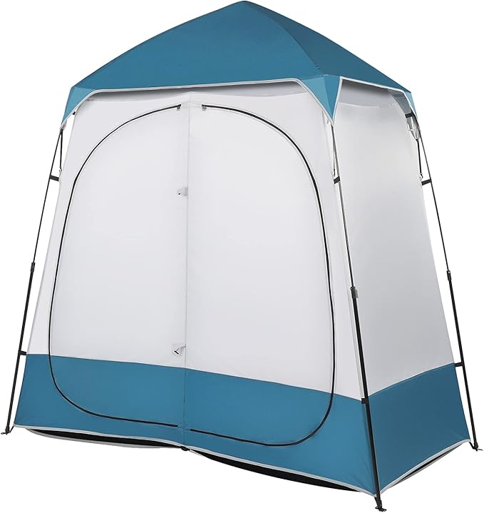 2 Room Shower Tent 7.5 FT Instant Pop Up Shelter with Carrying Bag Privacy Changing Room Tent for Portable Toilet Easy Setup Perfecr for Camping Dressing Outdoor or Indoor