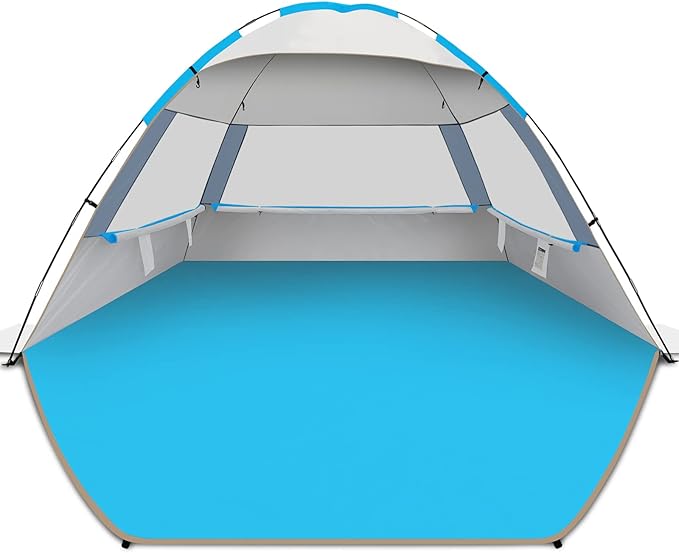 Gorich Beach Tent Sun Shelter for 3/4/6/8/10 Person with UPF 50＋ UV Protection Lightweight &amp Easy Setup Beach Shade Canopy Portable Beach Shade Tent Beach Cabana