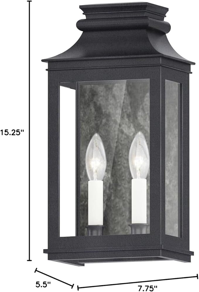Maxim Savannah VX - 2 Light Outdoor Wall Mount-15.25 Inches Tall and 7.75 Inches Wide-Black Oxide Finish