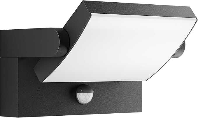 40W Motion Sensor Outdoor Wall Lights 3000K Black LED Light Fixture IP65 Waterproof Exterior Porch Light 360 ° Adjustable Head Flood Wall Lighting for House