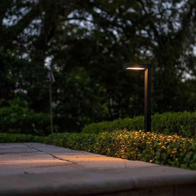VOLT 12V Wide Modernelle Brass Path Light (Black) for Low Voltage Landscape Lighting on Outdoor Pathway Walkway Garden Driveway or Patio