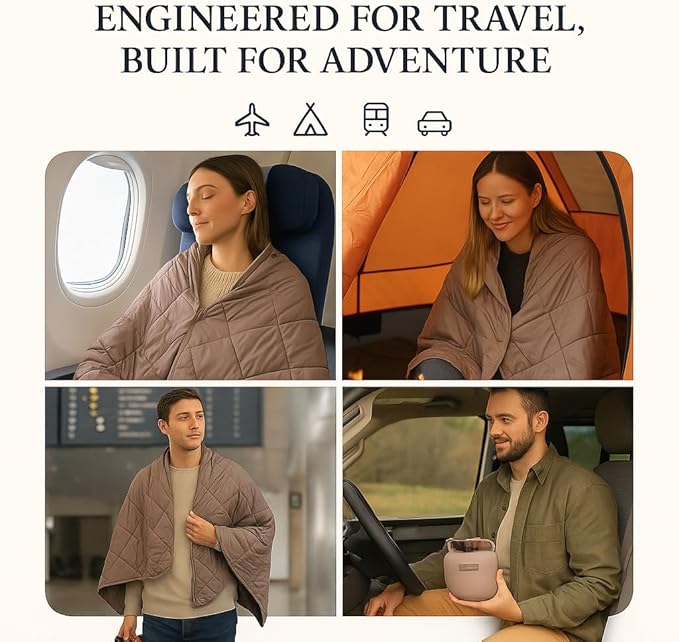 Gravel UltraPak™ Packable Puffy Camping Blanket – Lightweight Outdoor Blanket Waterproof for Camping Hiking &amp Travel – Compact Puffy Blanket Durable 20D Nylon Easy Clean Hands-Free Snap Spruc