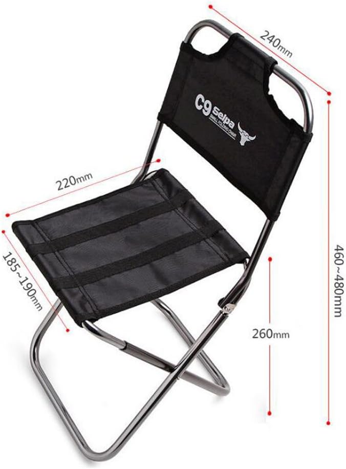 Nadalan Small Outdoor Portable Mini Oxford Folding Chair Aluminum Backrest Chairs Fishing Stool Camping Chair with Carry Bag