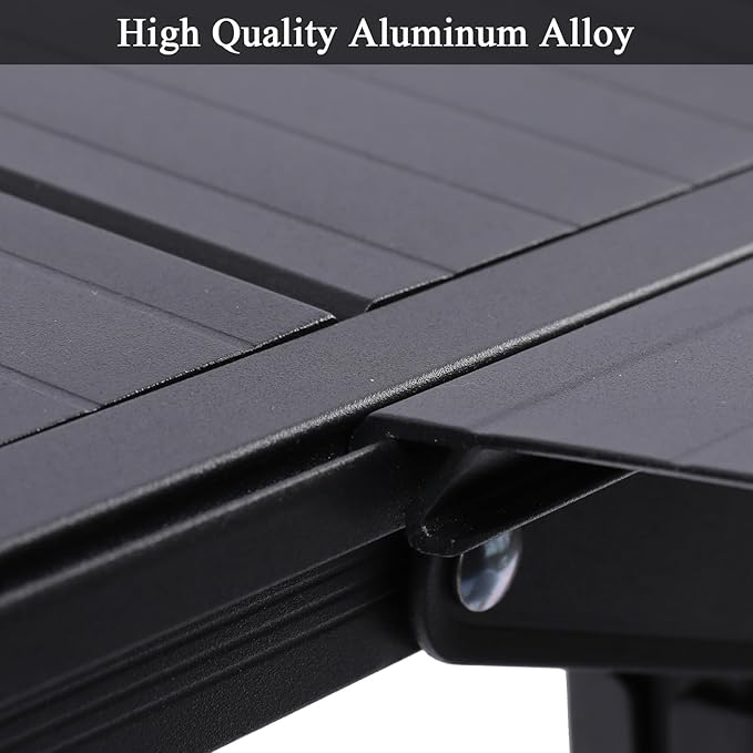 Aircity Folding Camping Table Portable Folding Aluminum Table with Adjustable Height for BBQ Camping Picnic Beach Travel and Outdoor Cooking