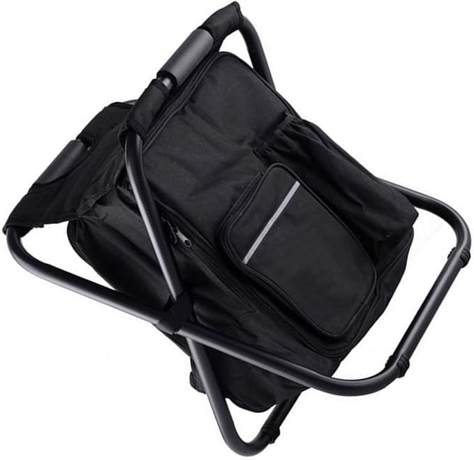 Drfeify Fishing Backpack Cooler ChairLightweight Large Capacity Stool Backpack Cooler Chair for Travel Beach Hiking Picnic