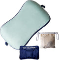 Coldcool Travel Rest Pillow Soft Flocking Pillow with ice Pack Portable Inflatable Leg Rest Pillow with Air Pump for Office Home Relax Camping and Travel Use