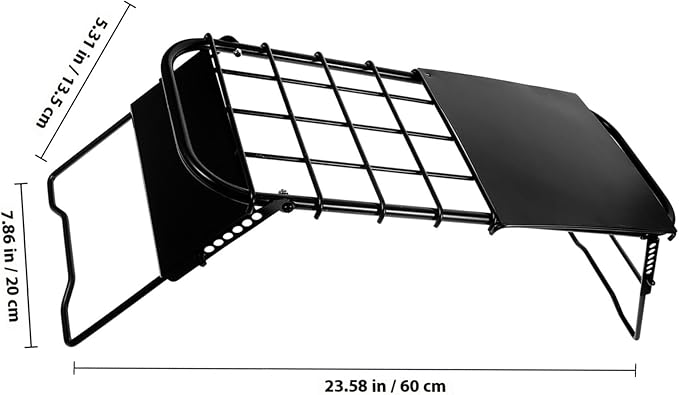 Portable Folding Camping Table with Mesh Top Adjustable Height Metal Frame Lightweight Outdoor Picnic and BBQ Table for Hiking Beach and Travel Use