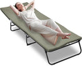 5-Angle Adjustable Camping Cot for Adults - Heavy Duty Outdoor Bed with 1200D Oxford Fabric &amp Carry Bag