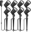 ZYAN Die-Cast Aluminum Landscape Spotlights 6W 600LM 2700K Warm White Low Voltage IP65 Waterproof Outdoor Landscape Lighting for Patio Garden Yard Path 8 Pack
