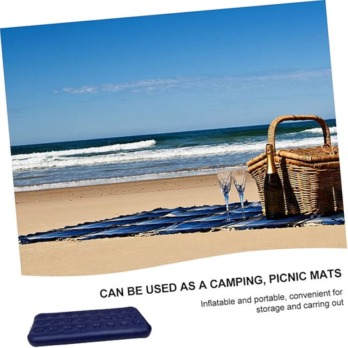 1Pc Inflatable Camping Air Mattress Bed Foldable Single Cushion for Outdoor Use Durable Sleeping Mat with Honeycomb Design for Travel and Easy Storage