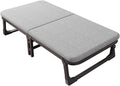 Cotton Linen Camping Bed with Pulley Latex Mattress Folding Cot for Sleeping Portable Folding Bed for Outdoor Camping/Office/Home